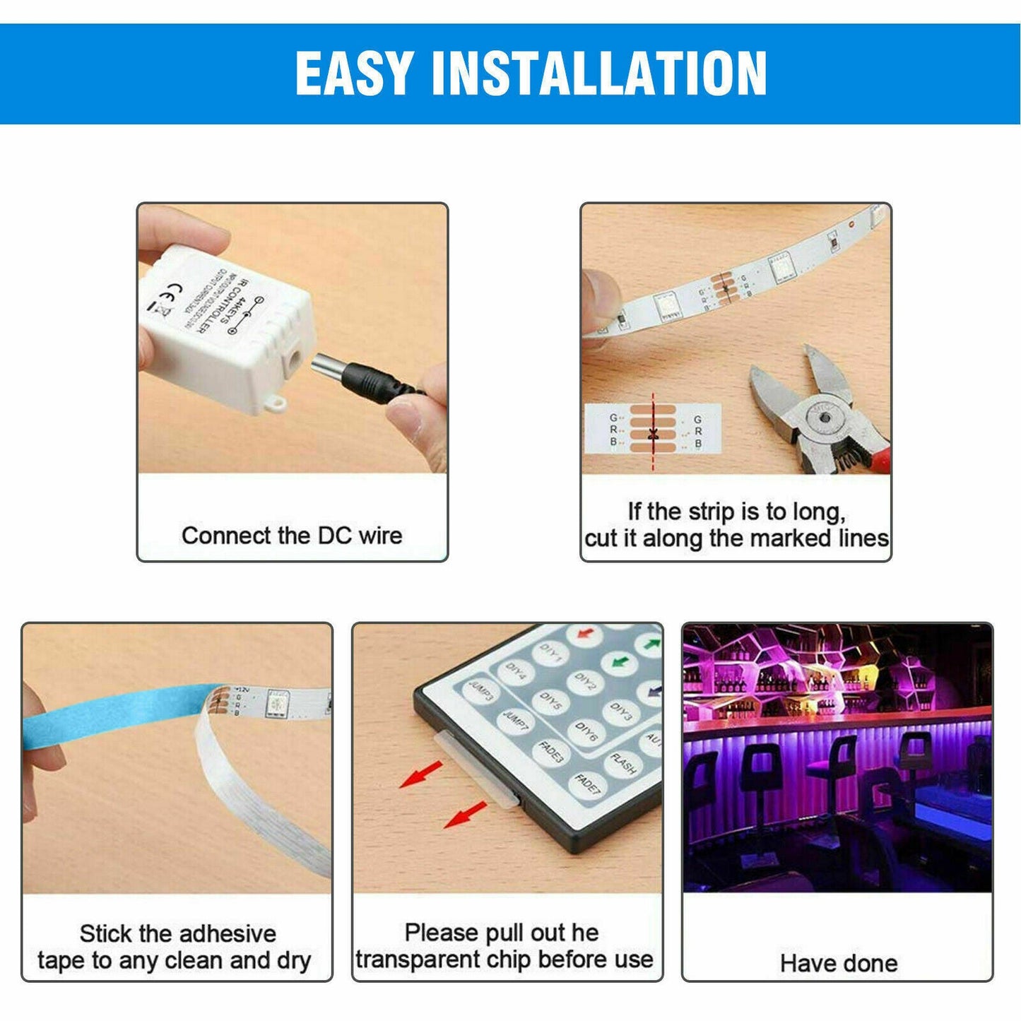 Smart LED Strip Lights – Remote-Control Room Glow