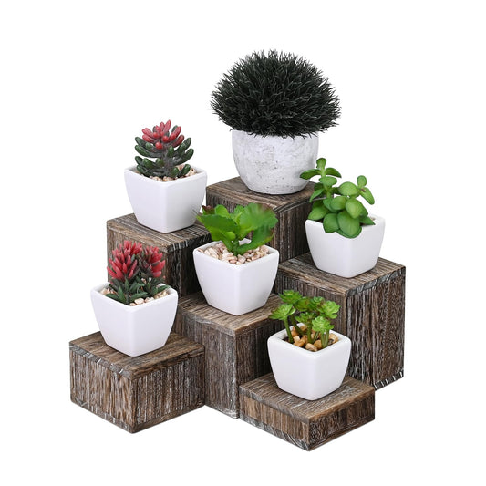 MOOCA Wooden 6 Pcs Square Risers for Display Jewelry and Accessories Display Stand Wooden Risers For Jewelry Figurine Coffee