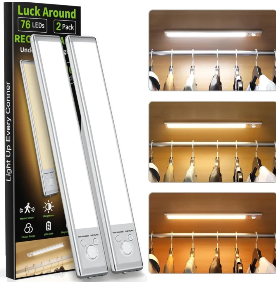 Best Value 2-Pack Bundle Motion Sensor LED Light – Wireless & Rechargeable