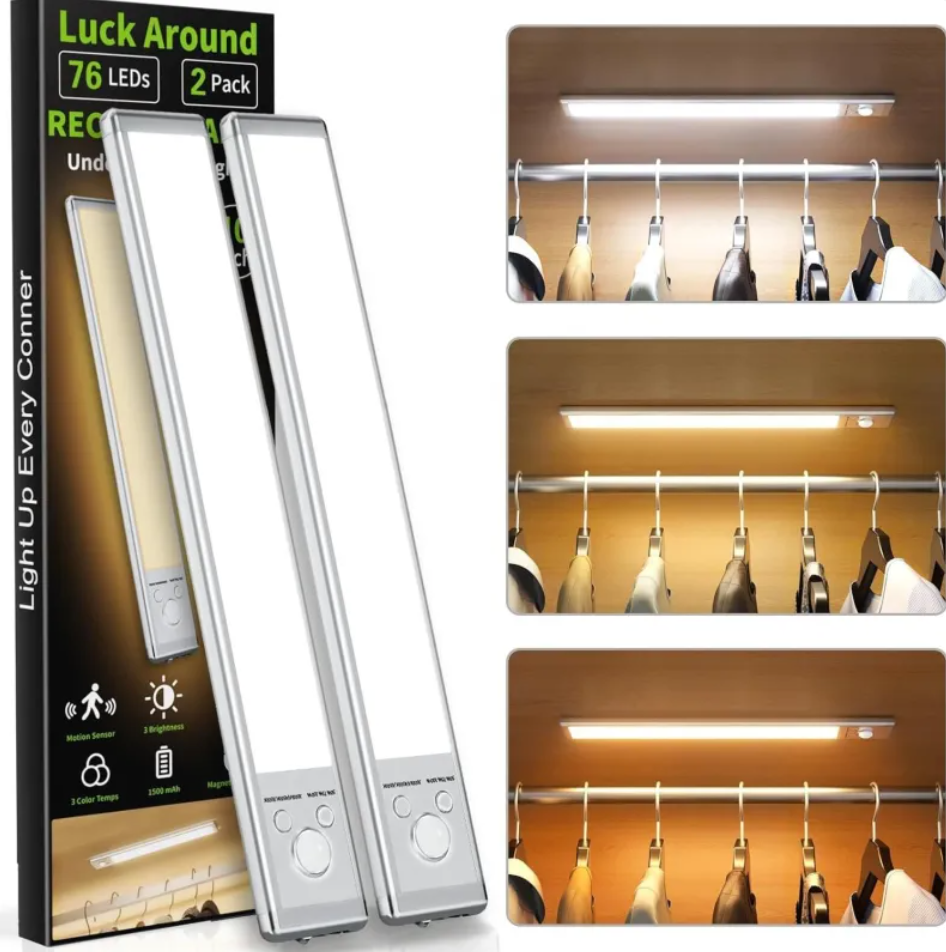 Best Value 2-Pack Bundle Motion Sensor LED Light – Wireless & Rechargeable