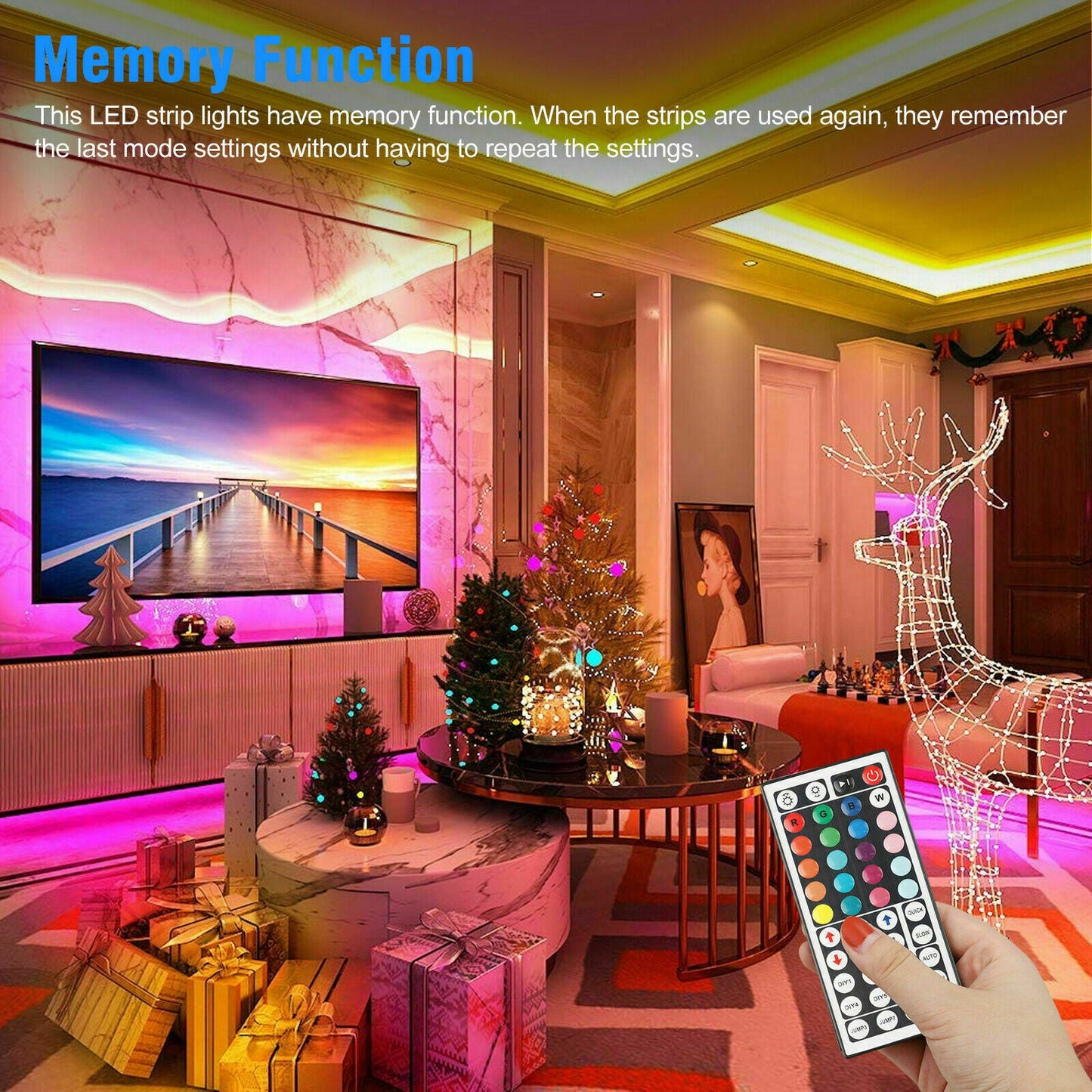 Smart LED Strip Lights – Remote-Control Room Glow